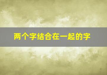 两个字结合在一起的字