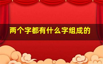 两个字都有什么字组成的