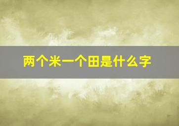 两个米一个田是什么字