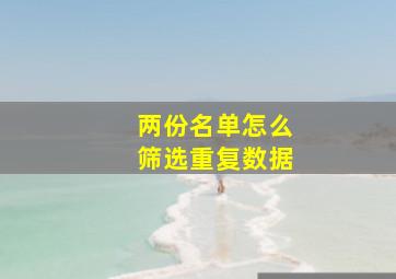 两份名单怎么筛选重复数据