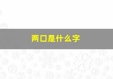 两口是什么字