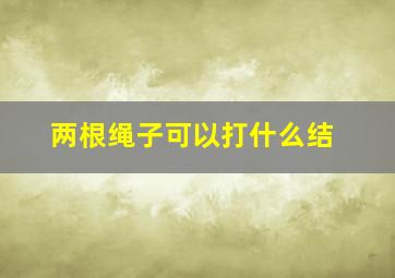 两根绳子可以打什么结