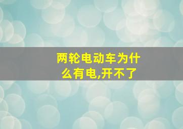 两轮电动车为什么有电,开不了