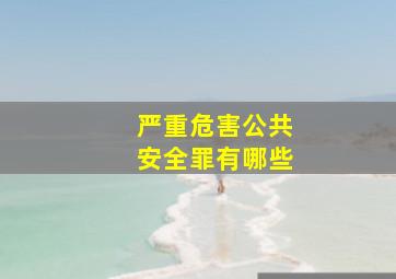 严重危害公共安全罪有哪些