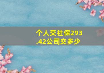 个人交社保293.42公司交多少