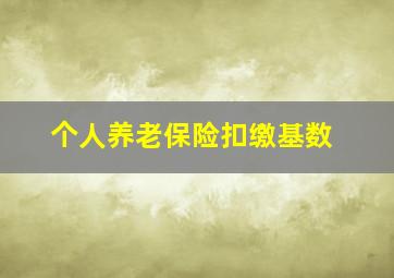 个人养老保险扣缴基数