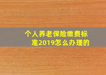 个人养老保险缴费标准2019怎么办理的