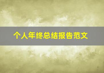 个人年终总结报告范文