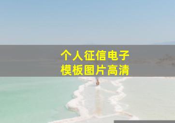 个人征信电子模板图片高清