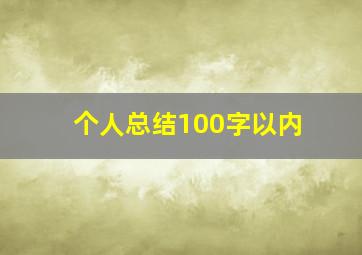 个人总结100字以内