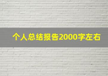 个人总结报告2000字左右