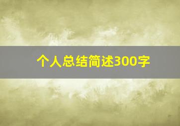 个人总结简述300字