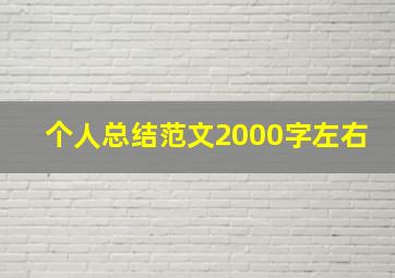 个人总结范文2000字左右