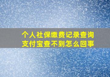 个人社保缴费记录查询支付宝查不到怎么回事