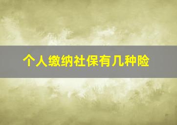 个人缴纳社保有几种险