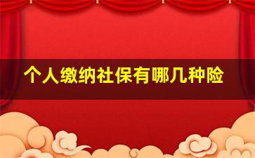 个人缴纳社保有哪几种险