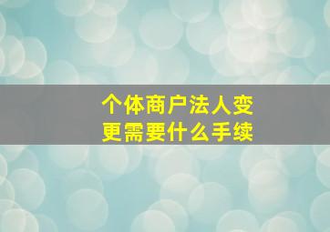 个体商户法人变更需要什么手续