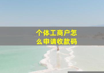 个体工商户怎么申请收款码