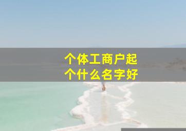 个体工商户起个什么名字好