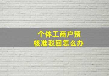 个体工商户预核准驳回怎么办