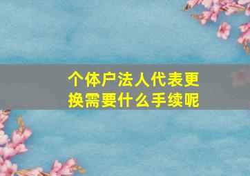 个体户法人代表更换需要什么手续呢