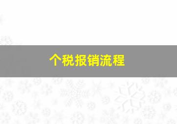 个税报销流程