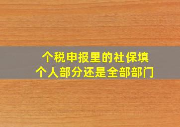 个税申报里的社保填个人部分还是全部部门