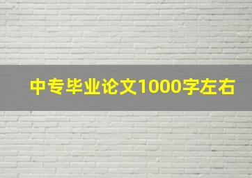 中专毕业论文1000字左右