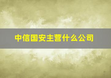 中信国安主营什么公司