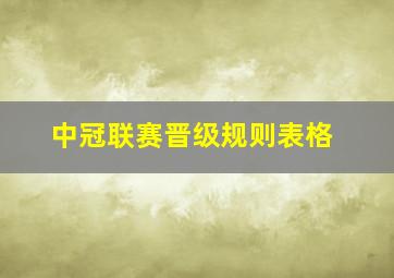 中冠联赛晋级规则表格