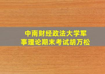 中南财经政法大学军事理论期末考试胡万松