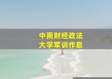 中南财经政法大学军训作息