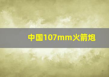 中国107mm火箭炮