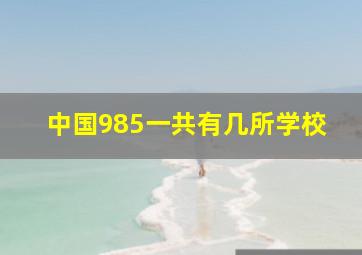 中国985一共有几所学校