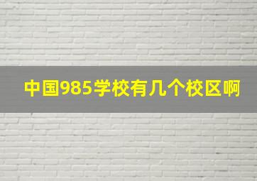 中国985学校有几个校区啊