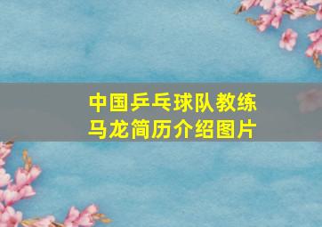 中国乒乓球队教练马龙简历介绍图片