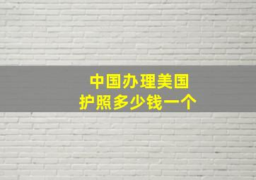 中国办理美国护照多少钱一个