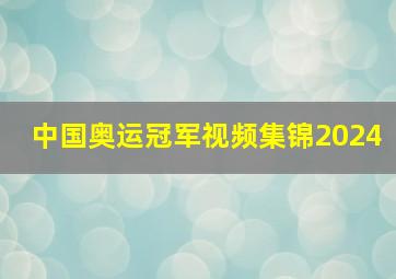 中国奥运冠军视频集锦2024