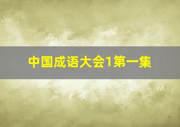 中国成语大会1第一集