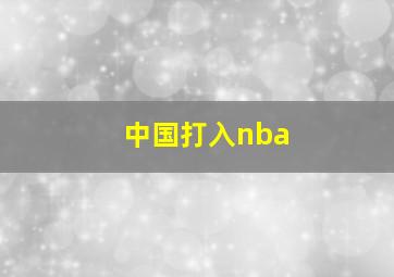 中国打入nba