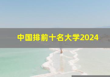 中国排前十名大学2024