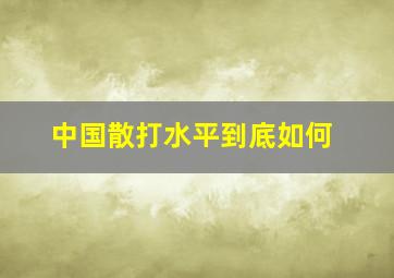 中国散打水平到底如何