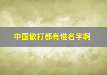 中国散打都有谁名字啊