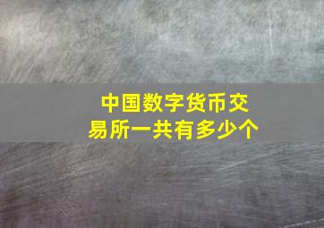 中国数字货币交易所一共有多少个