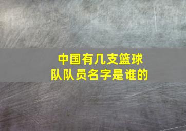 中国有几支篮球队队员名字是谁的