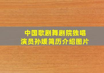 中国歌剧舞剧院独唱演员孙媛简历介绍图片