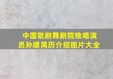 中国歌剧舞剧院独唱演员孙媛简历介绍图片大全