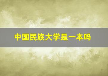 中国民族大学是一本吗