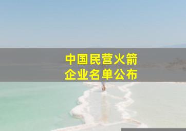 中国民营火箭企业名单公布