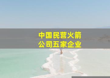 中国民营火箭公司五家企业